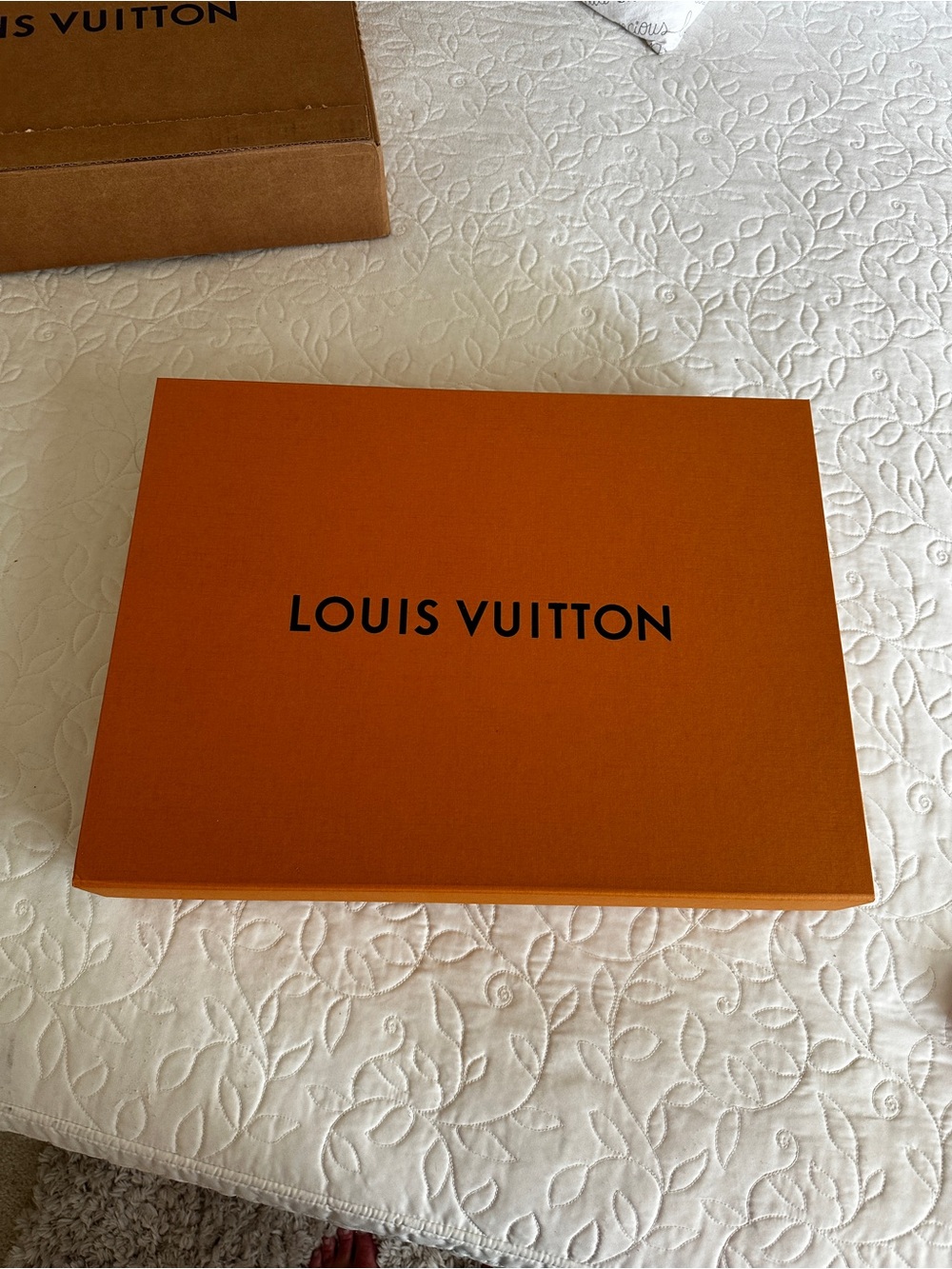 Louis Vuitton Orange Box with Black Logo